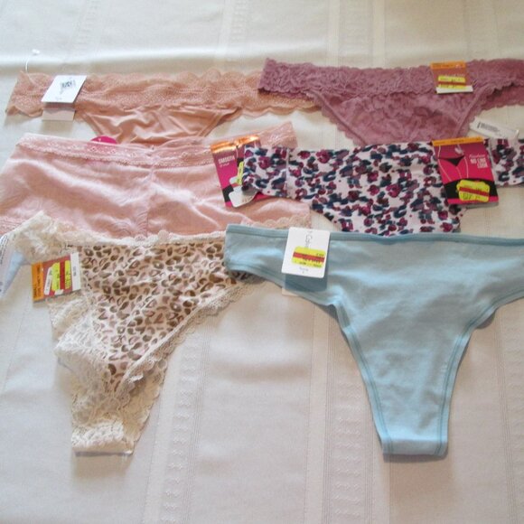 Various Other - 6 Brand New Thong Panties – Size Small – Maidenform, State of Day, Calvin Klein